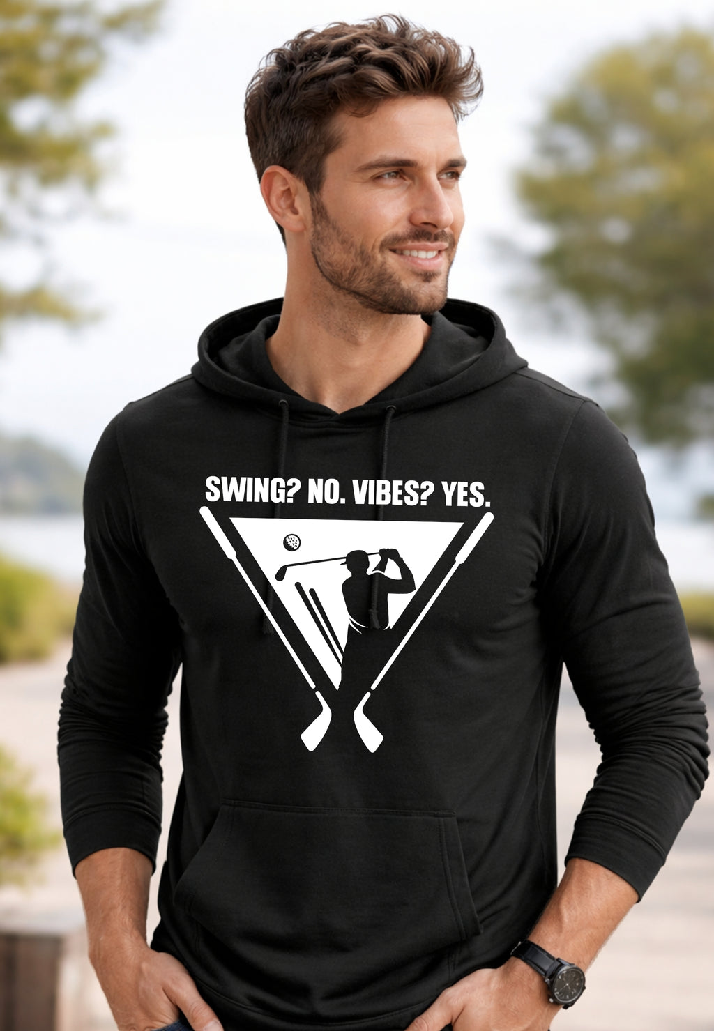 Swing No Vibes Yes Hooded Long Sleeve